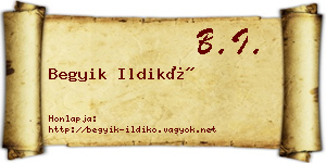 Begyik Ildikó névjegykártya